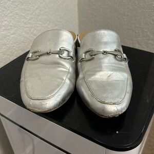 Silver slip on loafers